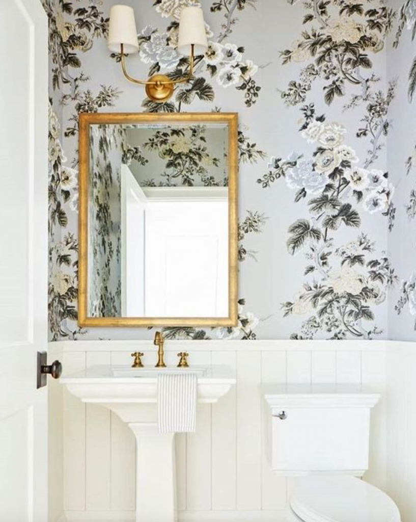 papel Pintado Decorativo para baños con modelo floral
