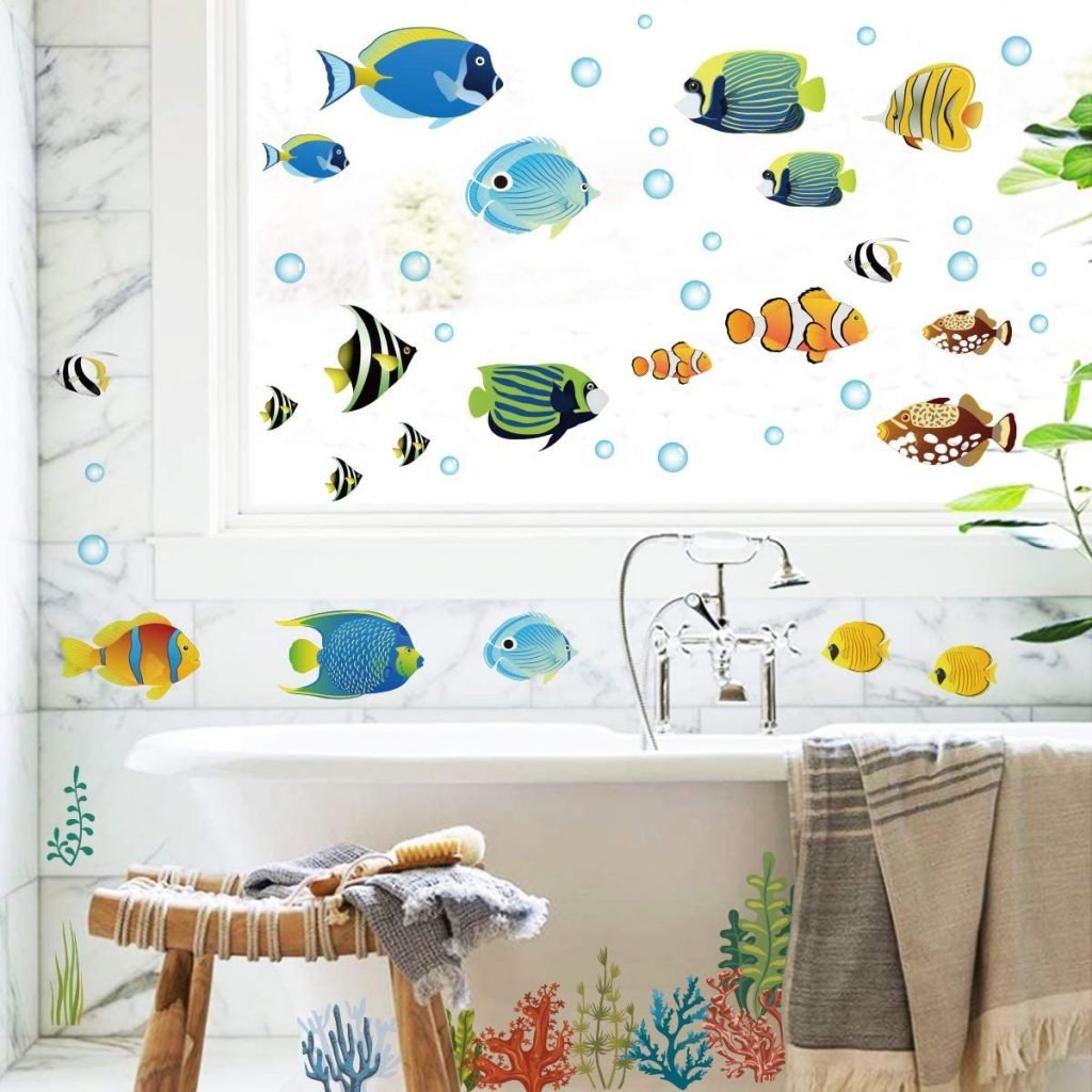 Vinilos Decorativos para pared para baños con peces